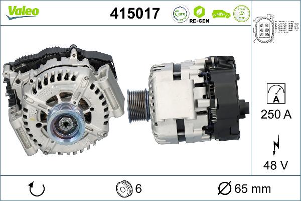 VALEO 415017 — Rozrusznikoalternator
