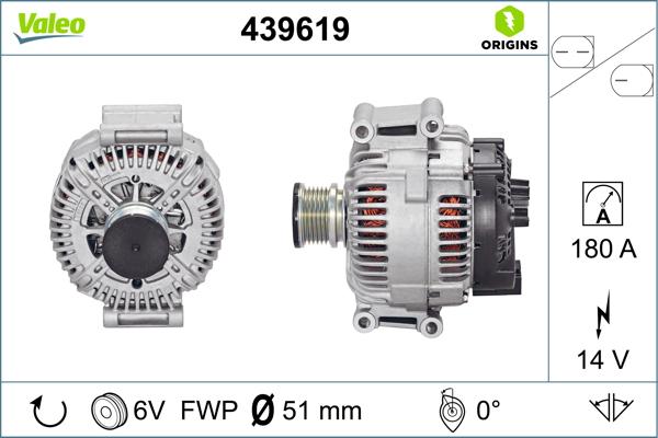 VALEO 439619 - ALTERNATOR DB SPRINTER-VITO 2.0CDI-2.2CDI 03-