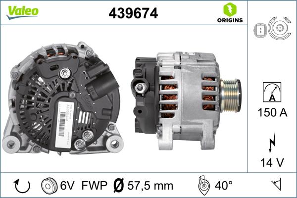 VALEO 439674 - ALTERNATOR PEUGEOT 308 2.0D 09-