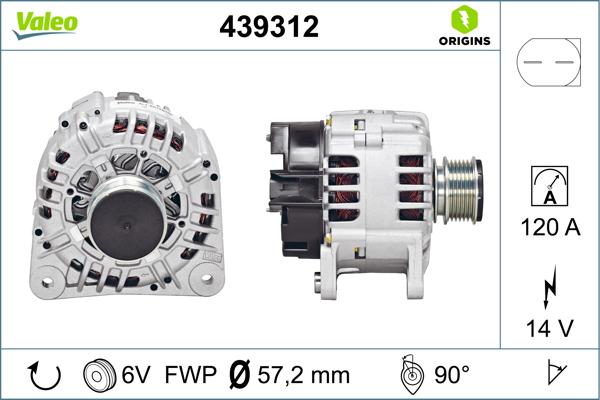 VALEO 439312 - ALTERNATOR VW GOLF-PASSAT-A4