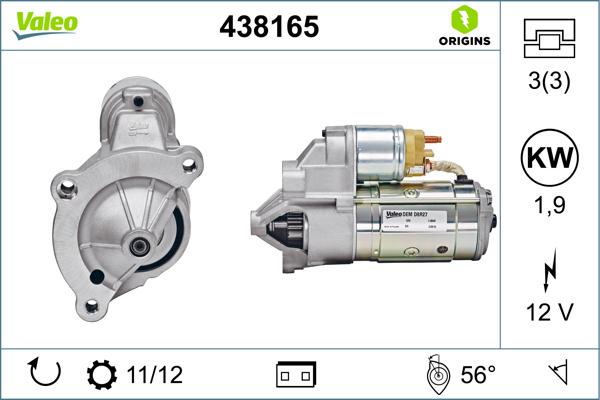 VALEO 438165 - ROZRUSZNIK PEUGEOT 407 6D_ 2.0 HDI 135