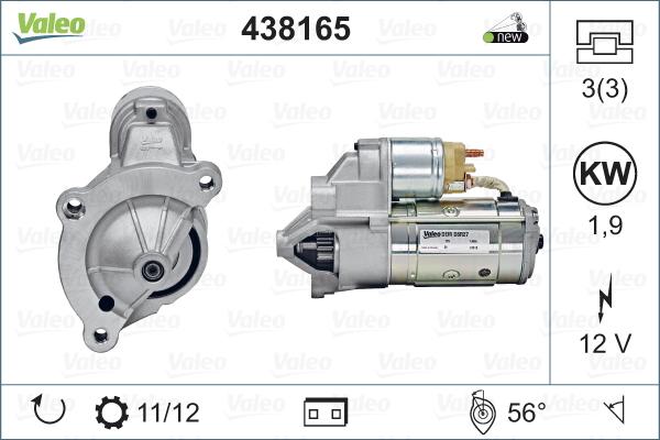 VALEO 438165 - ROZRUSZNIK PEUGEOT 407 6D_ 2.0 HDI 135