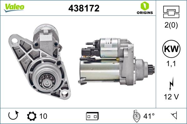 VALEO 438172 - ROZRUSZNIK VW GOLF-POLO- SKODA FABIA 1.2-1.6  99-