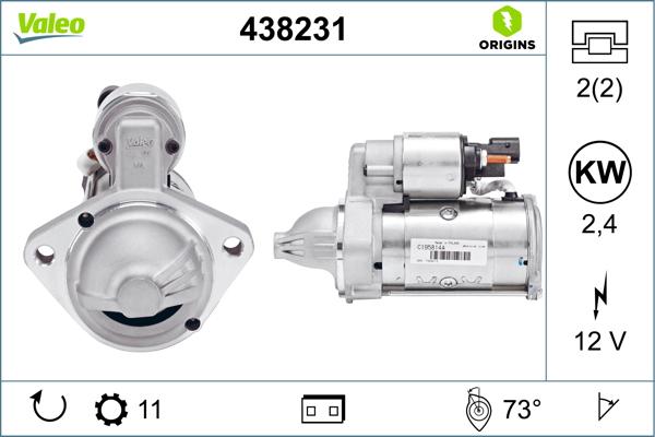 VALEO 438 231 — Rozrusznik
