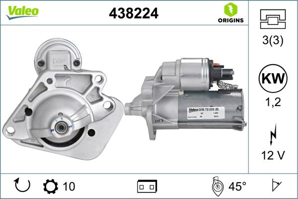 VALEO 438224 - ROZRUSZNIK RENAULT MEGANE SCENIC 1.6 01-