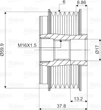 VALEO 588094 - Koło pasowe alternatora