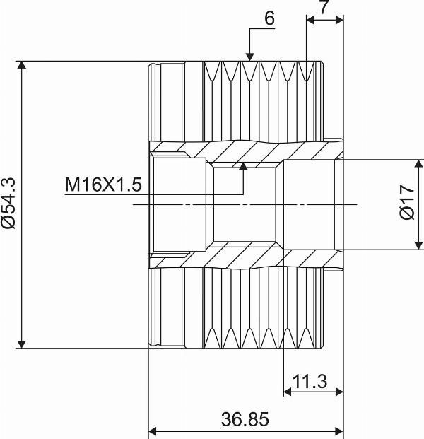 VALEO 588017 - Koło pasowe alternatora