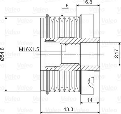 VALEO 588023 - Koło pasowe alternatora