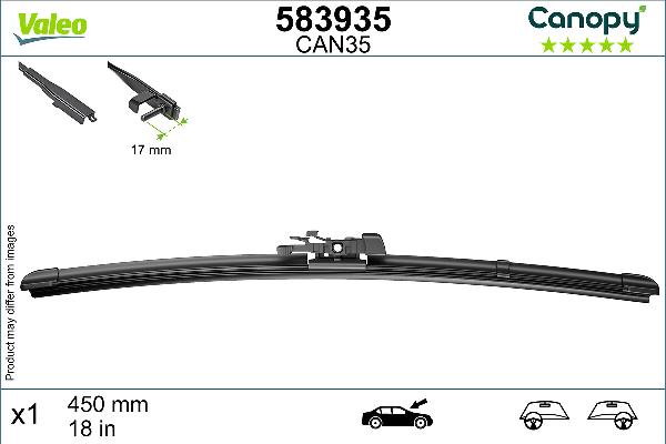VALEO 583935 - Pióra wycieraczek