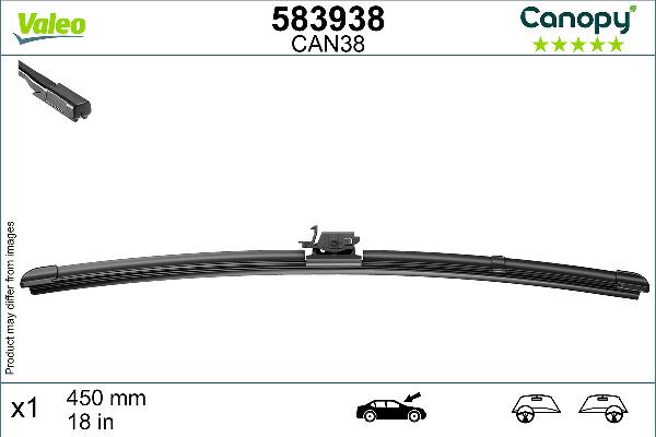 VALEO 583938 - PIÓRO WYCIERACZKI 450MM CANOPY