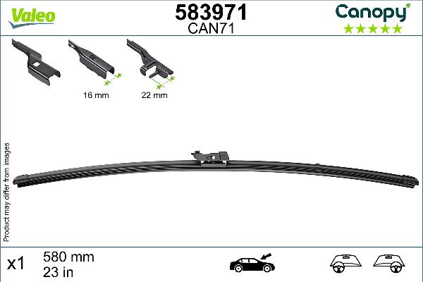 VALEO 583971 - PIÓRO WYCIERACZKI 580MM CANOPY