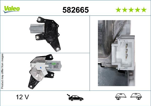VALEO 582665 - SILNIK WYCIERACZEK DACIA SANDERO II. NISSAN MICRA 06.05-> TYŁ