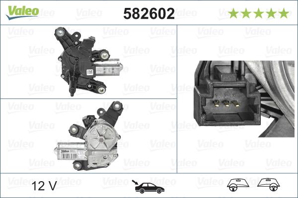 VALEO 582602 - SILNIK WYCIERACZEK DACIA SANDERO II. RENAULT ZOE. CLIO IV. CAPTUR I 06.12-> TYŁ