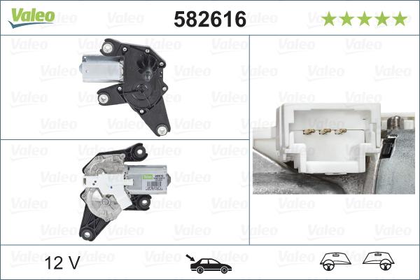 VALEO 582616 - SILNIK WYCIERACZEK RENAULT CLIO II.III. MODUS. TWINGO II 06.01-> TYŁ