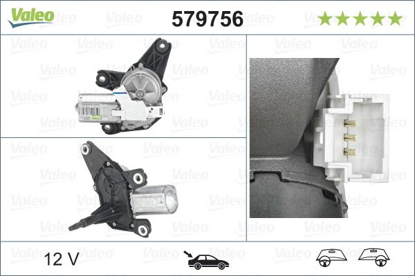 VALEO 579756 - SILNIK WYCIERACZEK RENAULT GRAND SCENIC II. MEGANE II. SCENIC II 06.03-> TYŁ