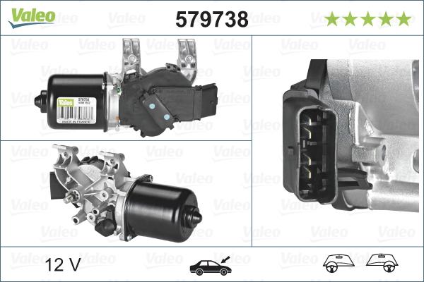 VALEO 579738 - Silnik wycieraczek