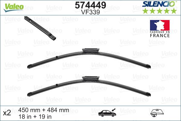 VALEO 574449 - PIÓRO WYCIERACZKI 450-485 SILENCIO MINI 08-