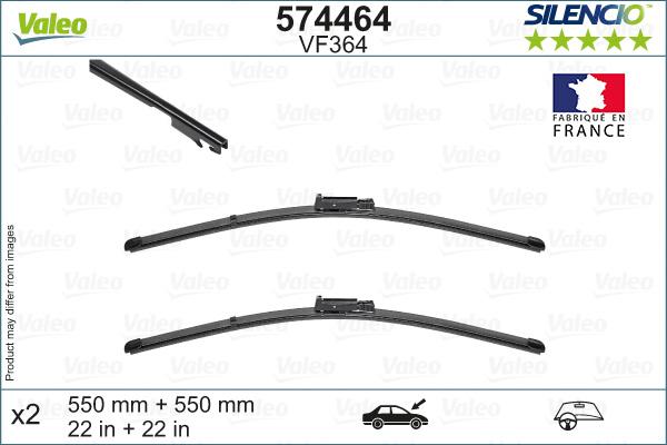 VALEO 574464 - WYCIERACZKI 550-550MM VALEO-2SZT SILENCI
