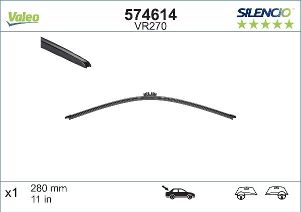 VALEO 574614 - PIÓRO WYCIERACZKI 285MM SILENCIO X.TRM T. FORD KUGA - MONDEO 4