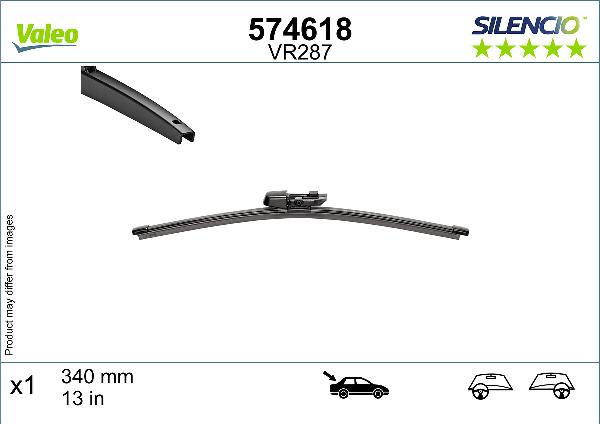 VALEO 574618 - PIÓRO WYCIERACZKI SILENCIO 340MM FORD TOURNEO CONNECT. VW CADDY V. TAIGO. MULTIVAN T7 08.20- TYŁ