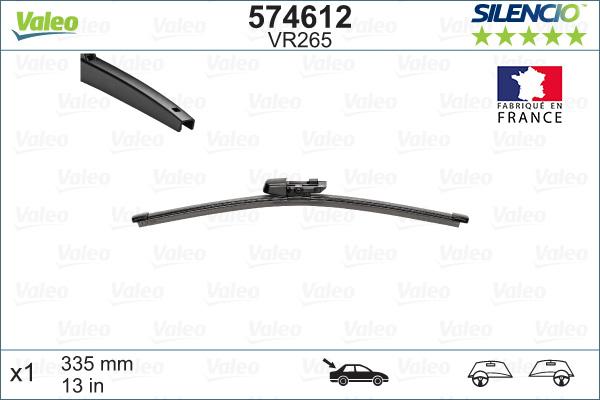 VALEO 574612 - WYCIERACZKI 345MM VALEO-1SZT.SILEN.VM265