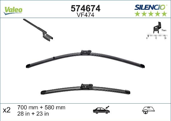 VALEO 574674 - WYCIERACZKI 700-580MM VALEO-2SZT.-SILEN.