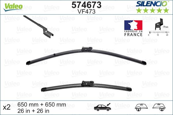 VALEO 574673 - PIÓRO WYCIERACZKI 650-650MM SILENCIO XTRM