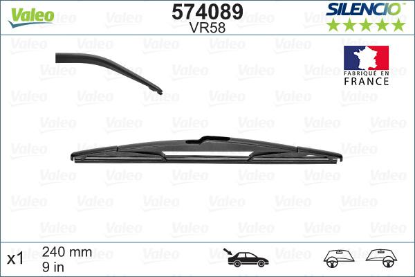 VALEO 574089 - PIÓRO WYCIERACZKI 240MM PEUGEOT 308 II TYŁ