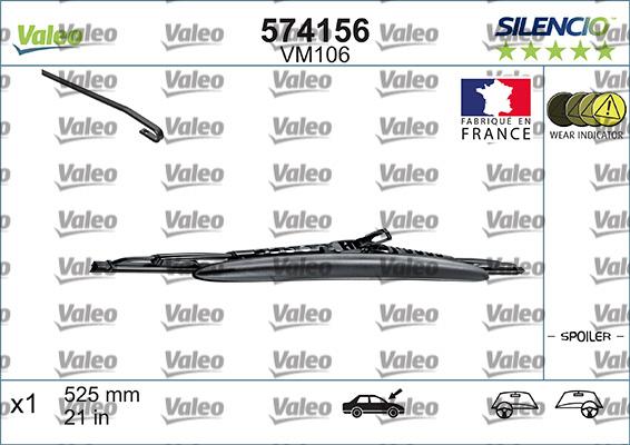 VALEO 574156 - Pióra wycieraczek
