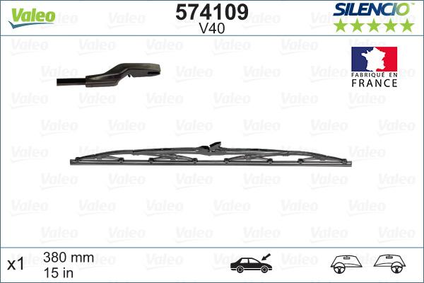 VALEO 574109 - PIÓRO WYCIERACZKI 380MM SILENCIO SZT