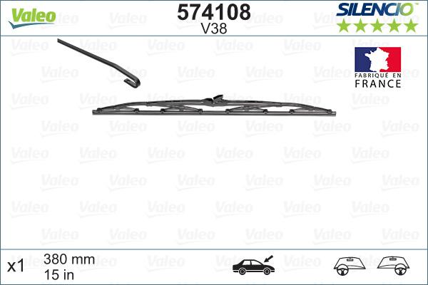 VALEO 574108 - WYCIERACZKI 380MM VALEO-1SZT.-SILEN. V38