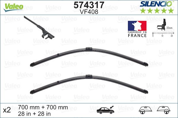 VALEO 574317 - PIÓRO WYCIERACZKI 700MM 2 SZT.