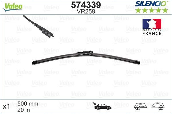 VALEO 574339 - WYCIERACZKI 500MM VALEO-1SZT.-SILEN.XTRM