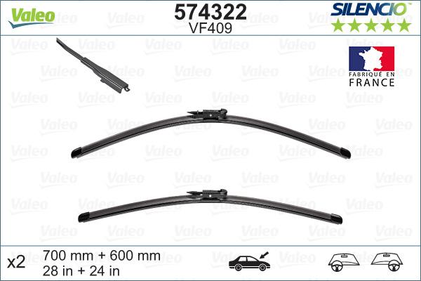 VALEO 574322 - PIÓRO WYCIERACZKI 700-600MM