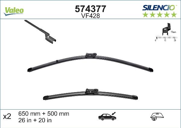 VALEO 574377 - PIÓRO WYCIERACZKI 650-500 VOLV