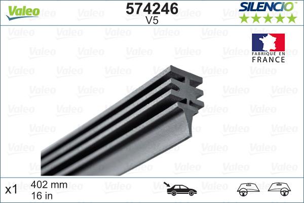 VALEO 574246 - GUMA WYCIERACZKI 450MM SILENCIO