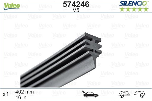 VALEO 574246 - GUMA WYCIERACZKI 450MM SILENCIO