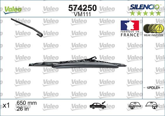VALEO 574250 - PIÓRO WYCIERACZKI 650MM