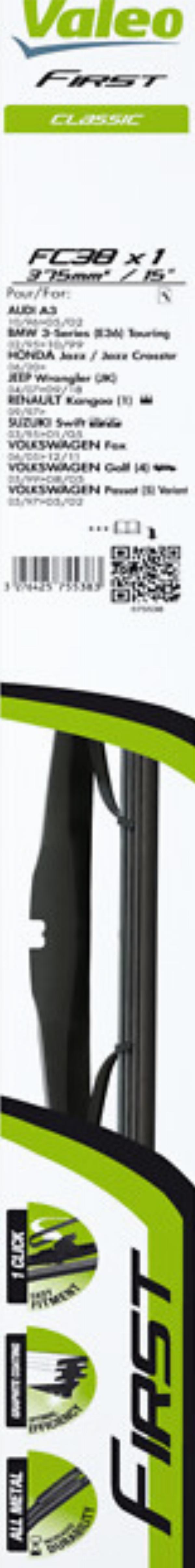 VALEO 575538 - PIÓRO WYCIERACZKI 380MM FIRST STANDARD 1 SZT. SZKIELETOWA