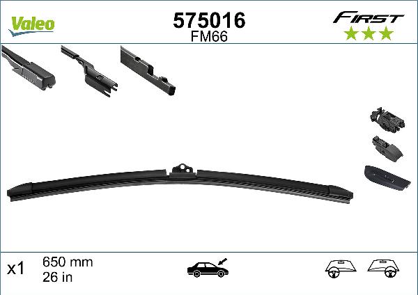 VALEO 575016 - PIÓRO WYCIERACZKI FIRST MULTICONNECTION 650MM AUDI. BMW. LEXUS. DB. SUBARU TOYOTA
