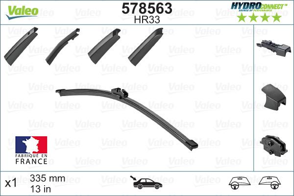 VALEO 578563 - PIÓRO WYCIERACZKI 335MM HR33 HYDROCONNECT TYŁ