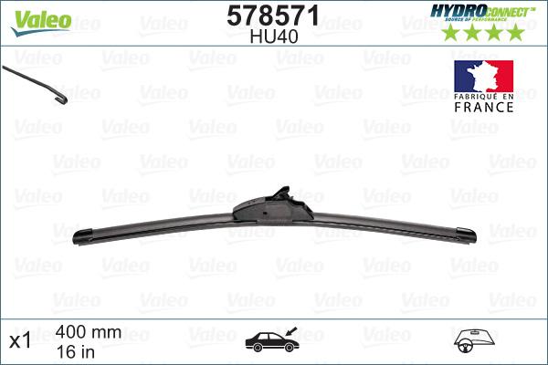 VALEO 578571 - WYCIERACZKI 400MM -1SZT HYDRO LHD  HU40