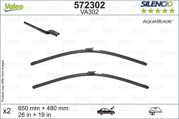 VALEO 572302 - PIÓRO WYCIERACZKI SILENCIO AQUABLADE 650-480MM VOLVO XC60 03.17->