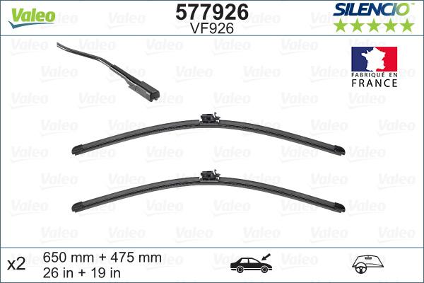 VALEO 577926 - WYCIERACZKI 650-475MM DB B-KLASA VF926