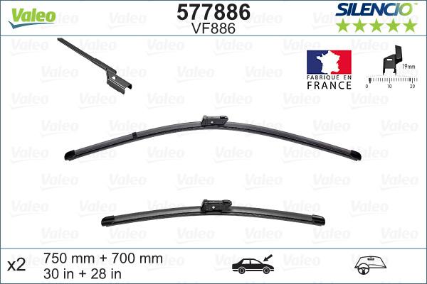 VALEO 577886 - Pióra wycieraczek