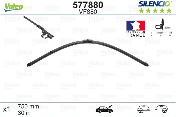 VALEO 577880 - PIÓRO WYCIERACZKI 750MM SILENCIO XTRM AUDI A2 02-05 1SZT