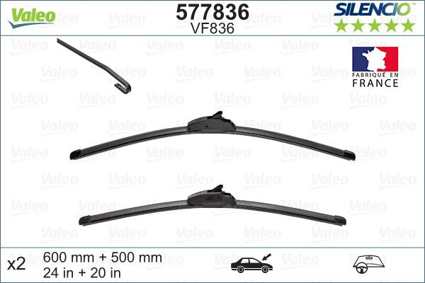 VALEO 577836 - PIÓRO WYCIERACZKI 600-500MM SILENCIO X.TRM BMW X5 F15