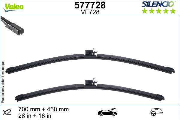 VALEO 577728 - PIÓRO WYCIERACZKI 700-450MM AEROTWIN DB VITO 14 -