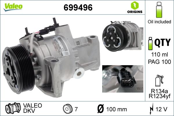 VALEO 699496 - Kompresor klimatyzacji