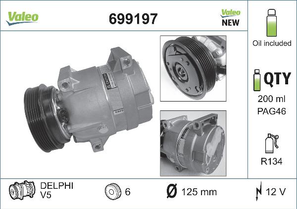 VALEO 699197 - Kompresor klimatyzacji
